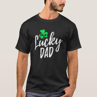 One Lucky Dad St Patricks Day Shamrock Pajama Dist T-Shirt
