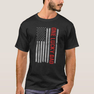 One Lucky Dad, US Flag Funny Father's Day Dad From T-Shirt