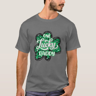 One Lucky Daddy Leopard Shamrock St Patricks Day F T-Shirt
