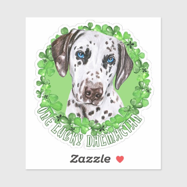 One Lucky Dalmatian Funny St. Patrick Dog  (Sheet)