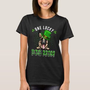 One Lucky Dog Mama German Shepherd Mom St Patricks T-Shirt