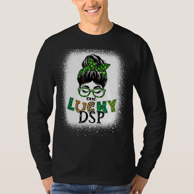 One Lucky DSP Direct Support Staff Bleached St Pat T-Shirt (Front)