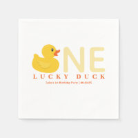One Lucky Duck Birthday Napkins | Yellow Rubber Du