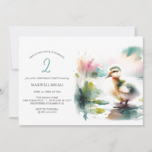 One Lucky Duck Boy 2nd Birthday Invitations