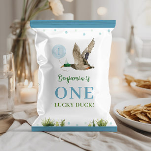 One Lucky Duck Boy Birthday Chip Bag Wrapper