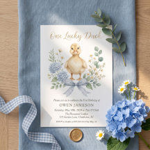 One Lucky Duck Boy Botanical First Birthday