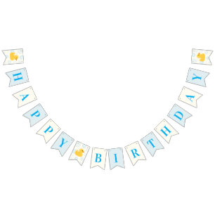 One Lucky Duck Boys Happy Birthday Bunting Flags