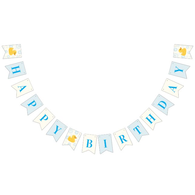 One Lucky Duck Boys Happy Birthday Bunting Flags (All)
