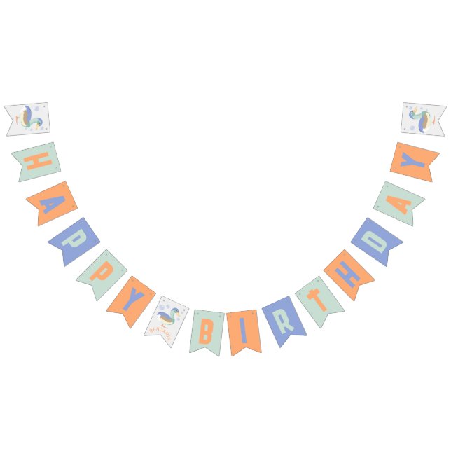 One Lucky Duck &  Bubbles First Birthday Pastel  Bunting Flags (All)