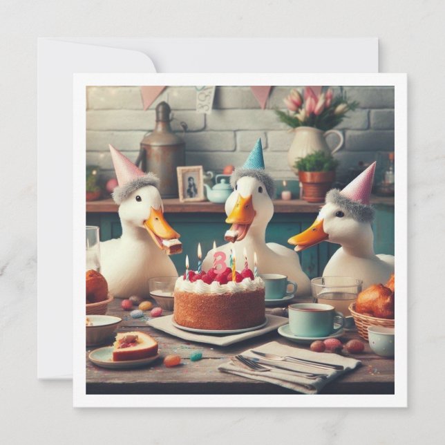 One lucky duck, duck birthday invitation (Front)