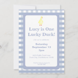 One Lucky Duck Invitation Template (Dusty Blue)