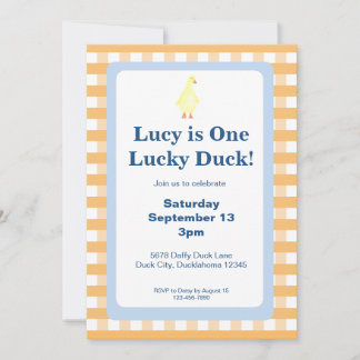 One Lucky Duck Invitation Template (Orange)
