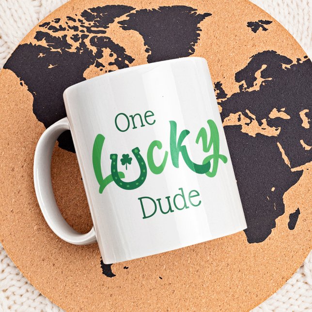 One Lucky Dude | Customizable St Patrick's Day Coffee Mug (Creator Uploaded)