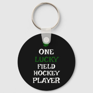 One Lucky Field Hockey Player St Patrick's Day Iri Keychain