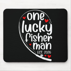 One Lucky Fisher Man 2026 Heart Valentine Matching Mouse Pad