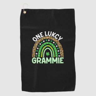 One Lucky Grammie Leopard Rainbow Saint Patrick's Golf Towel