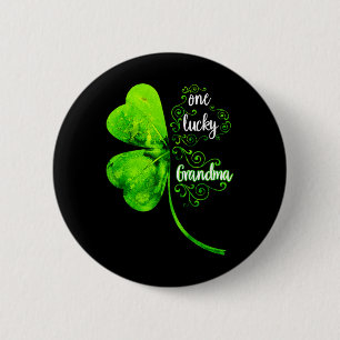 One Lucky Grandma Shamrock Grandma St Patricks Day 2 Inch Round Button