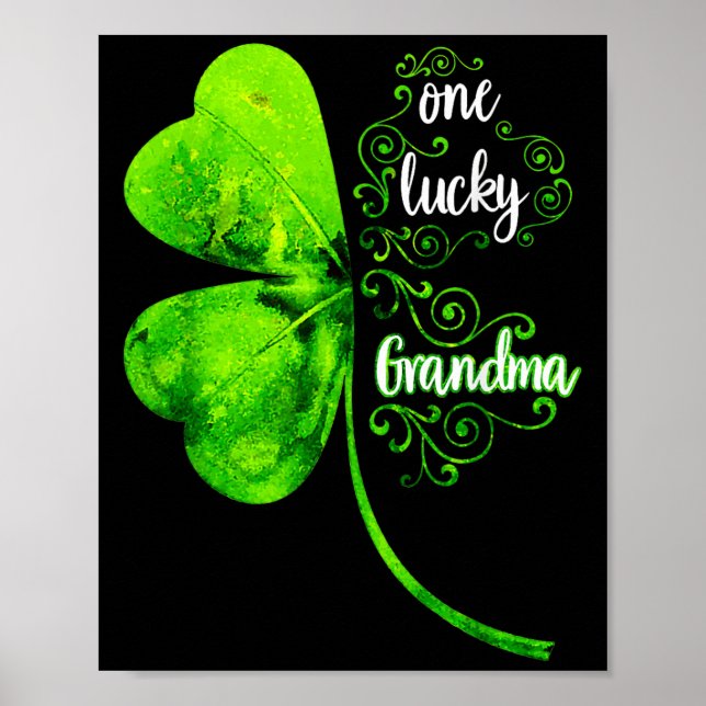 One Lucky Grandma Shamrock Grandma St Patricks Day Poster (Front)