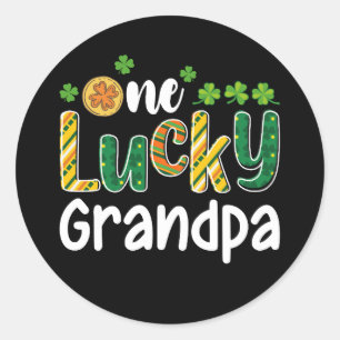 One Lucky Grandpa Matching Family St Patrick's Day Classic Round Sticker