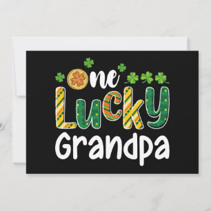 One Lucky Grandpa Matching Family St Patrick's Day Invitation