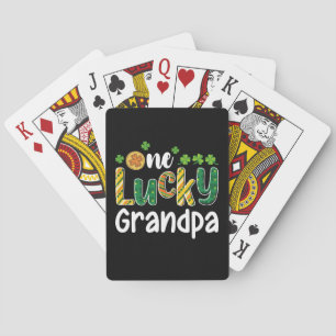 One Lucky Grandpa Matching Family St Patrick's Day Playing Cards