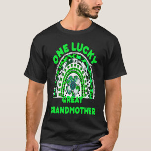 One Lucky Great Grandmother Good Luck Green Rainbo T-Shirt