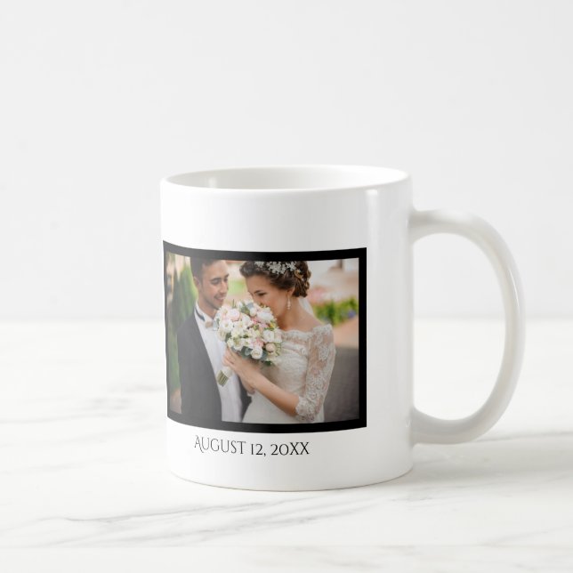 One Lucky Guy Photo with Date Typography Coffee Mu Mug (Right)