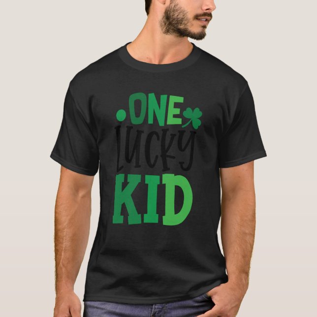 One Lucky Kid C Shamrock Irish Ireland T-Shirt (Front)