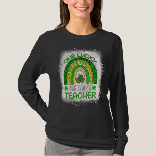One Lucky Kinder Teacher Rainbow St Patrick S Day T-Shirt
