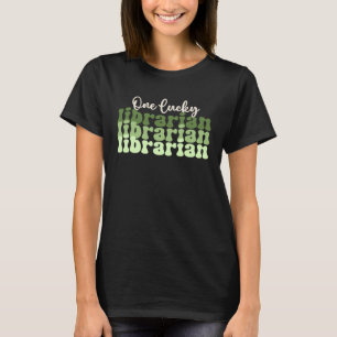 One Lucky Librarian Retro St Patricks Day School L T-Shirt