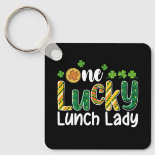 One Lucky Lunch Lady School St Patrick's Day Keychain