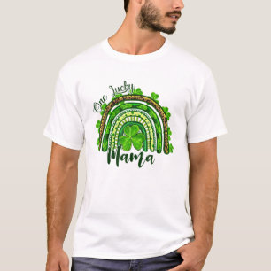 One Lucky Mama Irish Rainbow Leopard Patricks Day T-Shirt