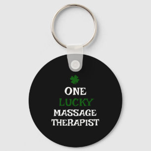 One lucky massage therapist st. patrick's day iris keychain