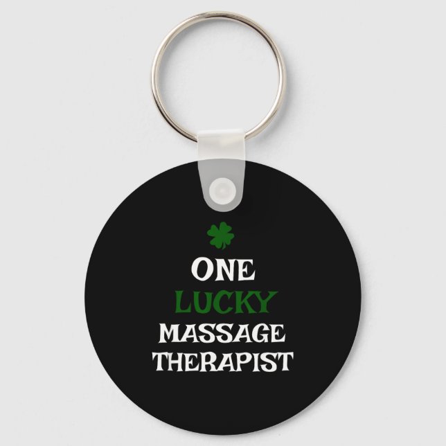 One lucky massage therapist st. patrick's day iris keychain (Front)