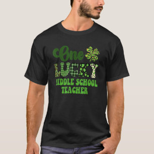 One Lucky Middle School Teacher Groovy St. Patrick T-Shirt