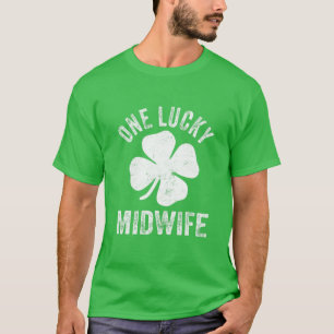 One Lucky Midwife Vintage St Patrick Day Gift T-Shirt