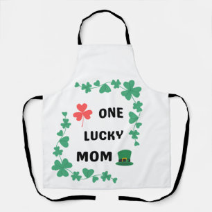One lucky mom irish   apron