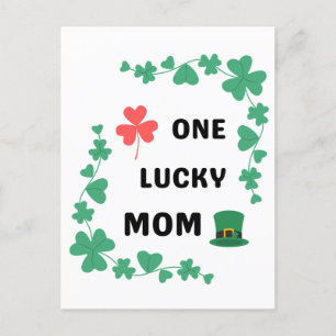 One lucky mom irish   postcard