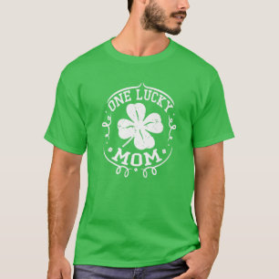 One Lucky Mom St Patrick's Day Gifts For Mommy Wom T-Shirt
