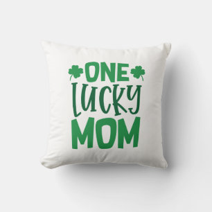 One Lucky Mom Throw Pillow