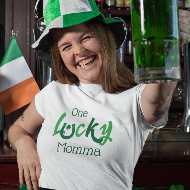 One Lucky Momma | Customizable St Patrick's Day T-Shirt (Creator Uploaded)