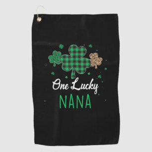 One Lucky Nana Leopard Plaid Shamrock Patrick's Da Golf Towel