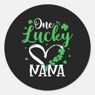One Lucky Nana St Patricks Day Irish Green Shamroc Classic Round Sticker