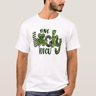 One Lucky NICU Leopard Plaid St Patrick’S Day 2022 T-Shirt