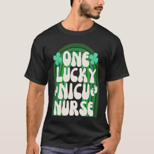One Lucky NICU Nurse Retro Shamrock St Patricks Da T-Shirt