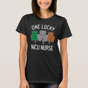 One Lucky Nicu Nurse St Patrick S Day Irish Flag P T-Shirt