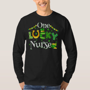One Lucky Nurse Er Rn Nicu Or Funny St Patricks Da T-Shirt
