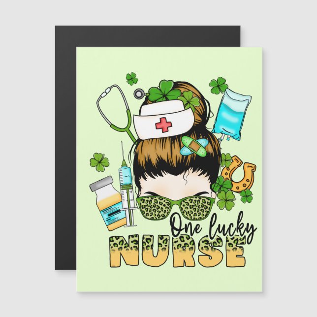 One Lucky Nurse - Messy Bun - St. Patrick’s Day (Front/Back)