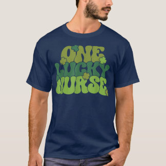 One Lucky Nurse Retro Style Shamrock Clovers St Pa T-Shirt