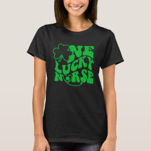 One Lucky Nurse RN ICU ER Stethoscope St Patricks T-Shirt